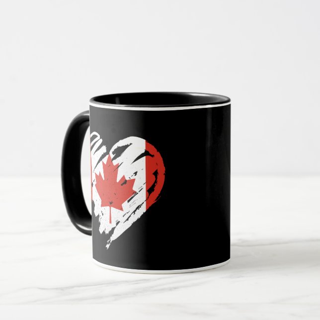 Mug I Love Canada - Coeur du drapeau canadien (Devant gauche)