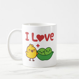 Mug I Love Chickpeas Hummus Kawaii