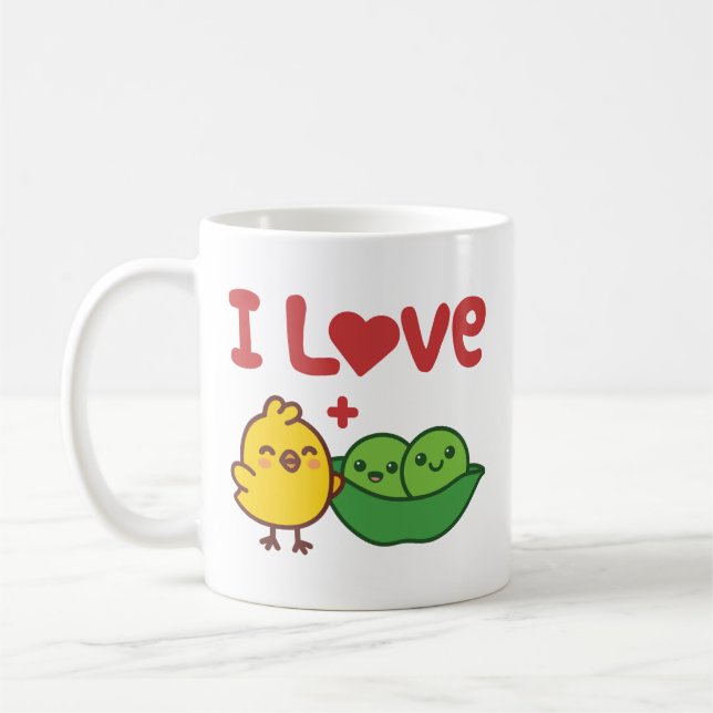 Mug I Love Chickpeas Hummus Kawaii (Gauche)