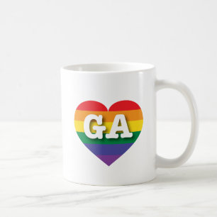 Mug I Love Georgia Rainbow Heart