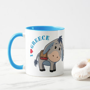 Mug 'I love Greece' mignonne âne