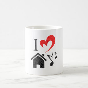 Mug I Love House Musique coeur musique Valentines Day