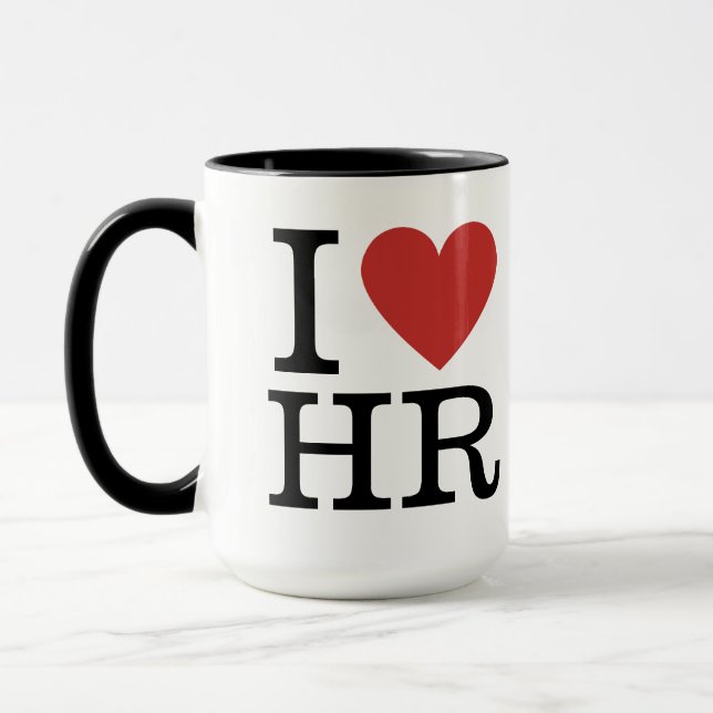 Mug I ❤️ Love HR (Département RH) (Gauche)