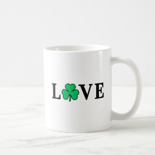 Mug I Love Irlande Shamrock Clover Leaf Simple Elegant