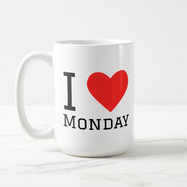 Mug I love monday  square sticker (Gauche)
