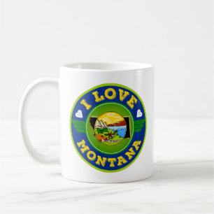 Mug I Love Montana State Flag and Map