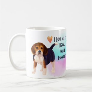 Mug I Love My BEAGLE Ajouter un nom Custom Cartoon Dog