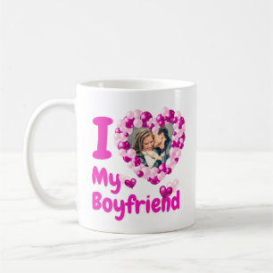Mug I Love My Boyfriend Hot Pink Photo personnalisée