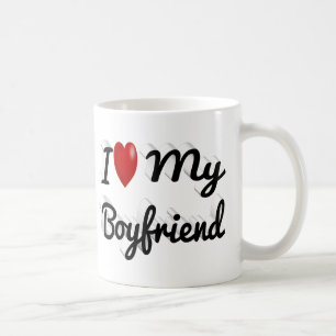 Mug I Love My Boyfriend texte noir mignon