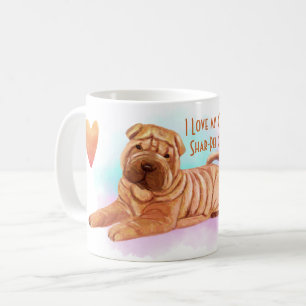 Mug I Love My Chinese Shar-Pei Nom Dessin Personnalisé
