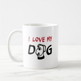 Mug I Love My Dog with dog illustration