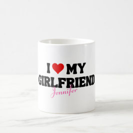Mug I Love My Girlfriend Coeur Romantique Nom personna