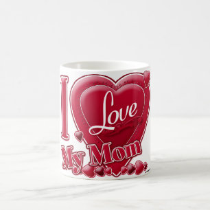 Mug I Love My Mom rouge - coeur
