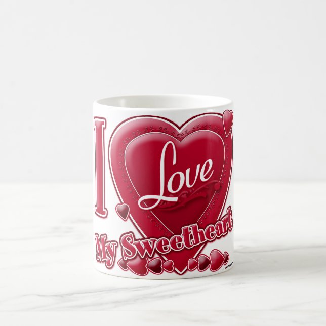 Mug I Love My Sweetheart rouge - coeur (Centre)
