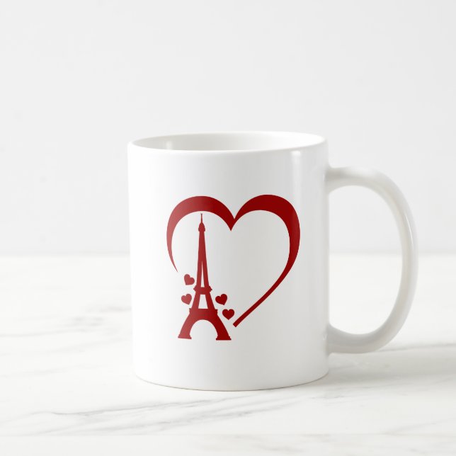Mug I Love Paris, Paris romantique inspiré des voyages (Droite)