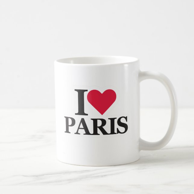 Mug I Love Paris, Paris romantique inspiré des voyages (Droite)