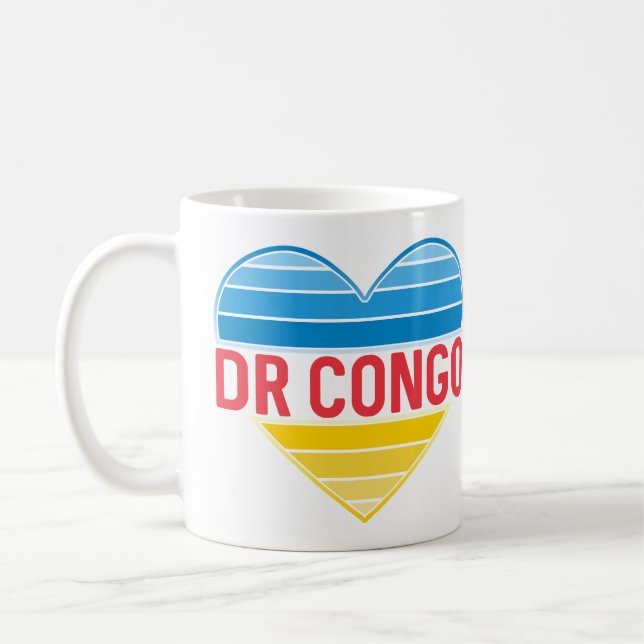 Mug I Love RD Congo, Congo-Kinshasa Coeur (Gauche)