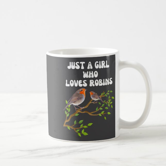 Mug I Love Robins Bird Lover Colourful Present  (Droite)
