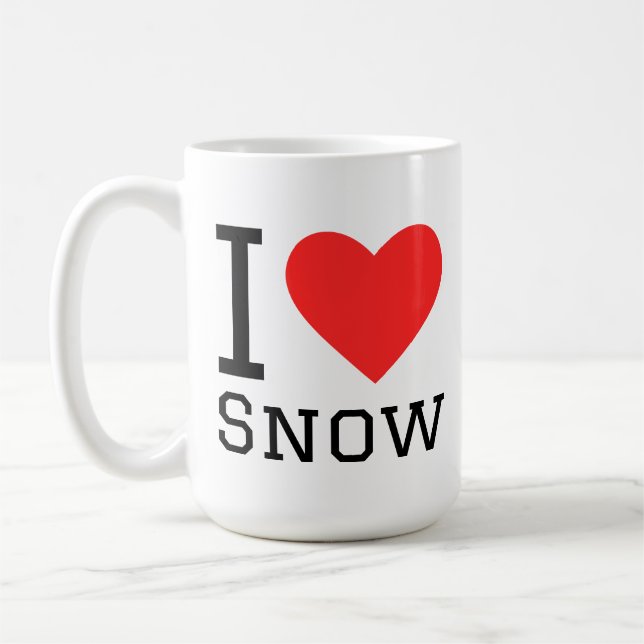 Mug I love snow square sticker (Gauche)
