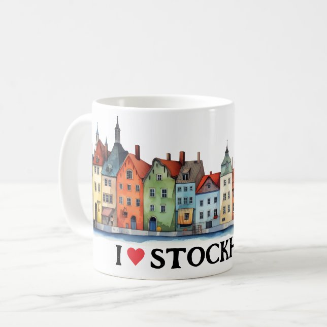 Mug I Love Stockholm | Suède | Café (Devant gauche)