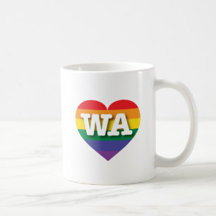 Mug I Love Washington State Rainbow Heart