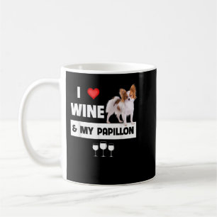 Mug I Love Wine and My Papillon Maman Papa Chien Boire