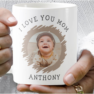 Mug I Love You Mom Photo Fête des mères