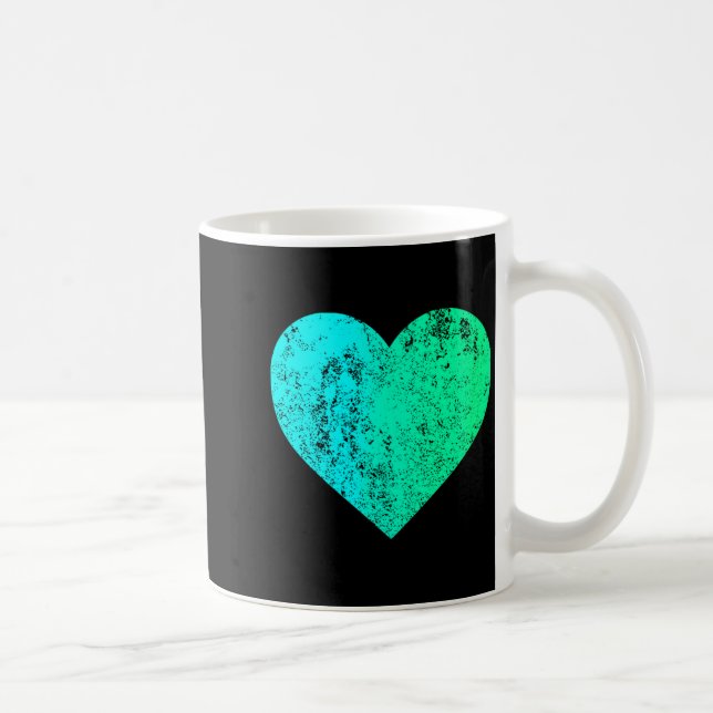 Mug I Love You Teal Heart Distressed Valentines Day  (Droite)