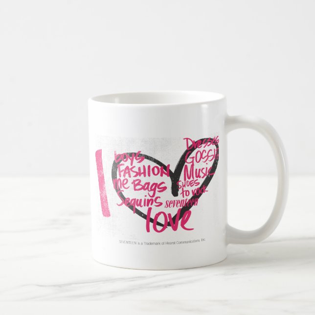 Mug I magenta de graffiti de coeur (Droite)