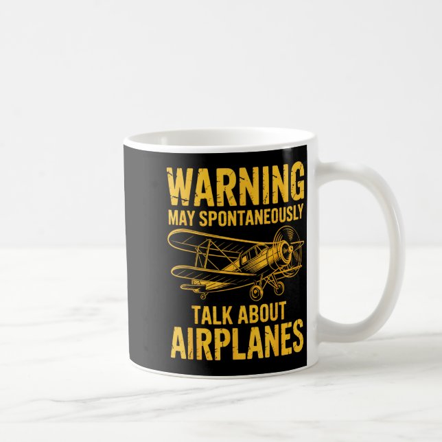 Mug I May Sntaneously Talk About Airplanes Funny Airpl (Droite)