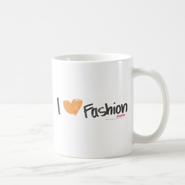 Mug I orange de mode de coeur (Droite)