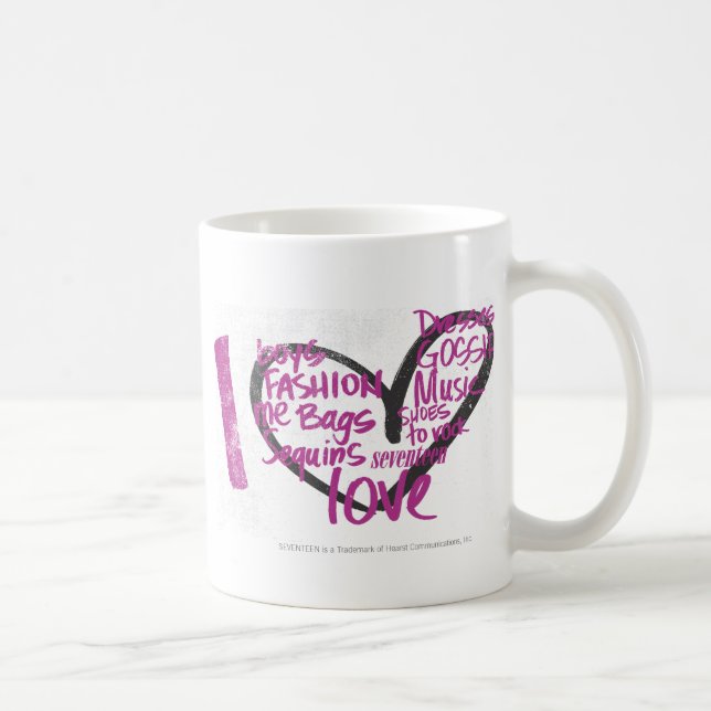 Mug I pourpre de graffiti de coeur (Droite)