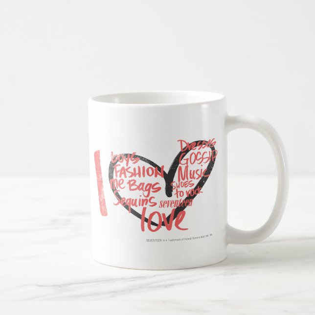 Mug I rose de graffiti de coeur (Droite)