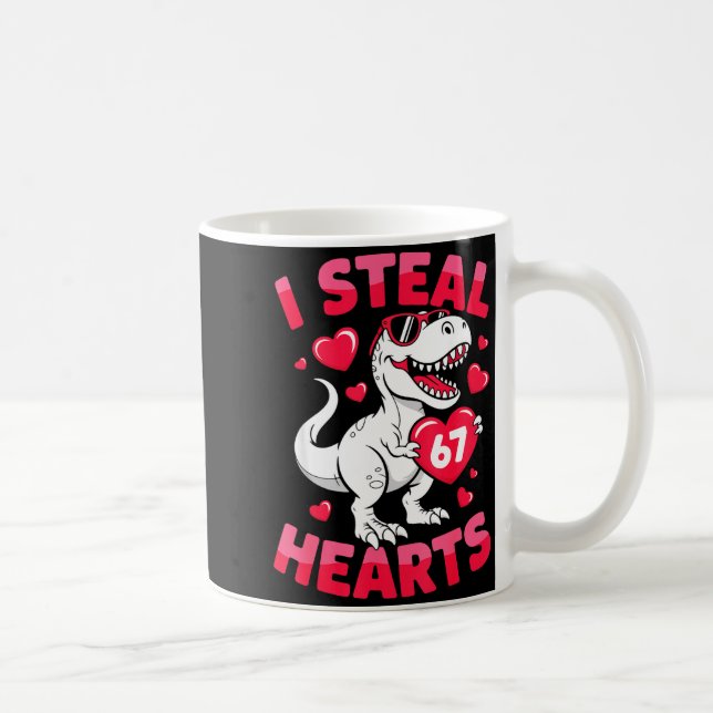 Mug I Steal 67 Hearts Funny 67 Valentine Dinosaur Men  (Droite)