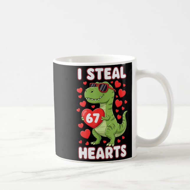 Mug I Steal Hearts 67 Trex Kids Valentines Meme Six Se (Droite)