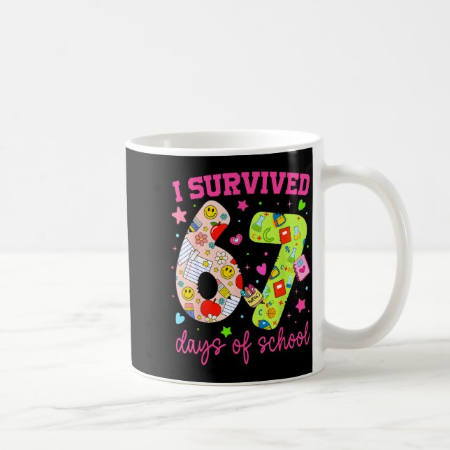 Mug I Survived 67 Days Of School Funny Camouflage Boy  (Droite)