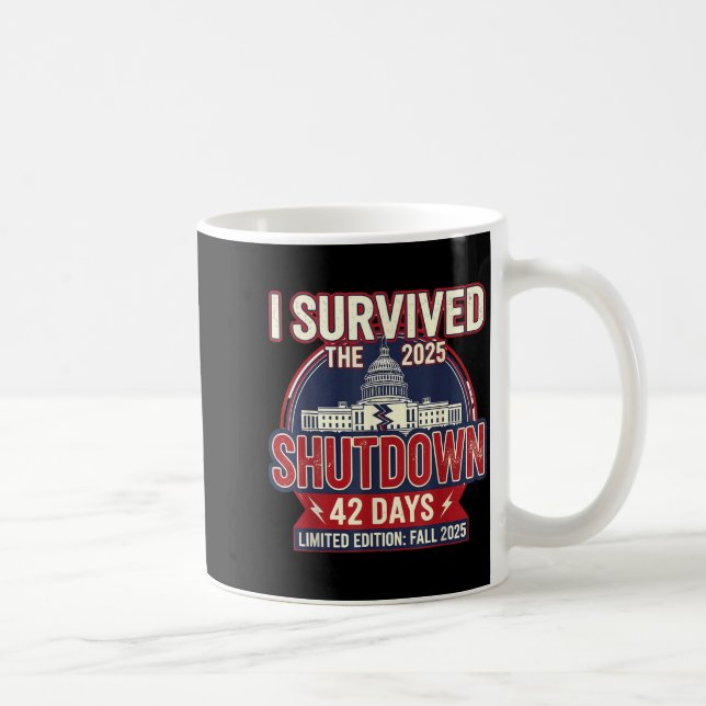 Mug I Survived The 2025 Shutdown Funny Litical Quote  (Droite)