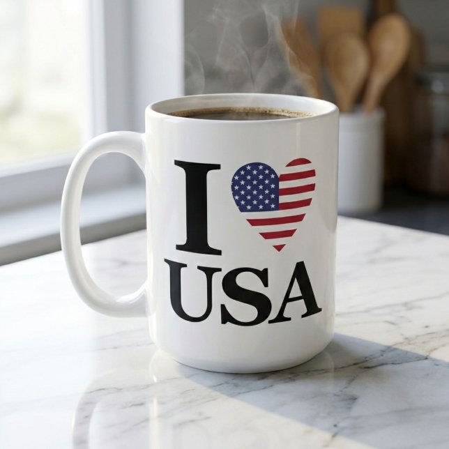 MUG "I ❤️ USA" (Start Every Day With A Warm Mug Of Patriotism.)