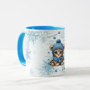 Mug IA générée   Cute Leopard   Hiver