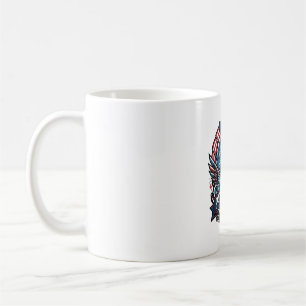 Mug IA patriotique Liberté Loup Cyberpunk Avenir Liber