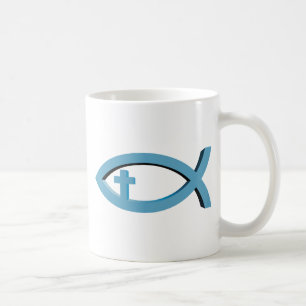 Mug Ichthus - symbole chrétien de poissons avec le