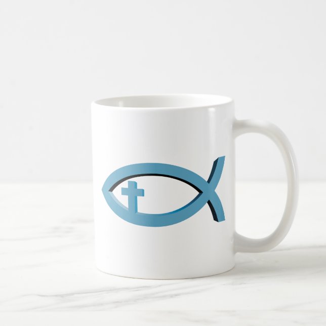 Mug Ichthus - symbole chrétien de poissons avec le (Droite)