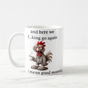 Mug Ici on recommence Poulet Café de Coq Drôle