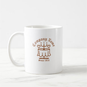 Mug Icône Brown Retro Vintage Diner Love Table