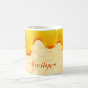 Mug Icône d'abeille dorée miel motif goutte à goutte h