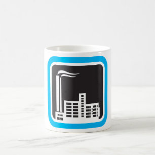 Mug Icône d'usine industrielle avec cheminées