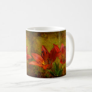 Mug Icône Lily de l'Ouest rouge des Prairies texturée