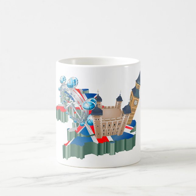 Mug Icone Londres Points de repère Carte Royaume-Uni V (Créateur téléchargé)