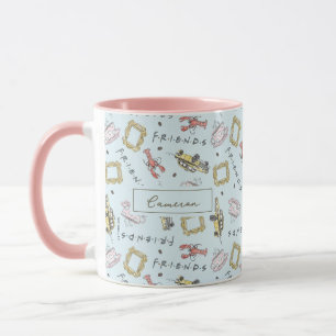 Mug Icônes d'aquarelle AMIS™ Motif   Ajouter Votre Nom