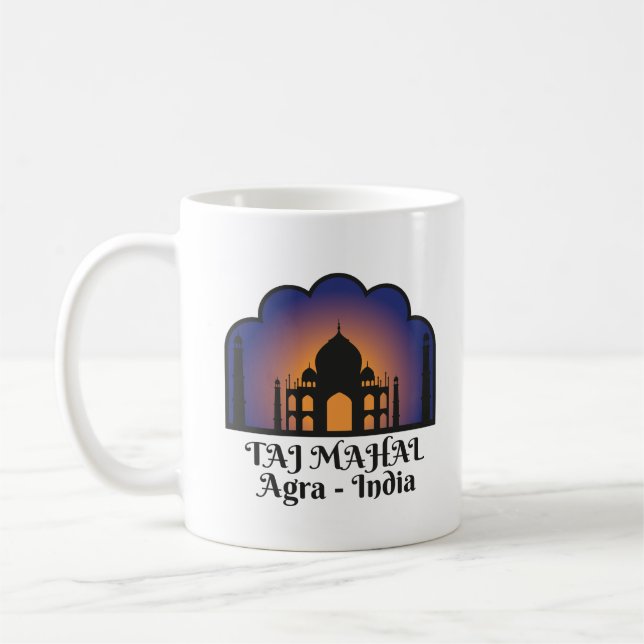 Mug Iconic Indian Landmark Taj Mahal Silhouette (Gauche)